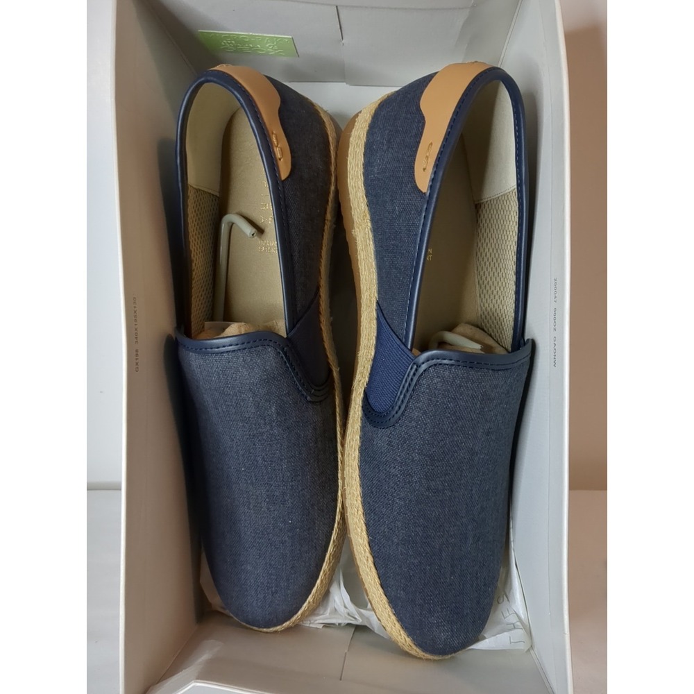 Geox Men's U Copacabana  Slip On Wash Canvas‎ Size 10 Navy Blue